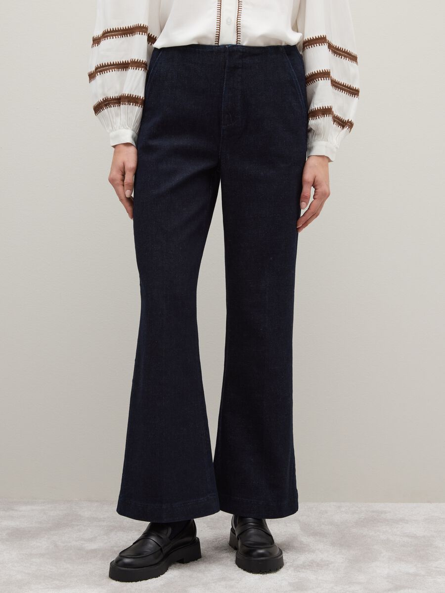 Blue Denim Regular Fit Trousers_1