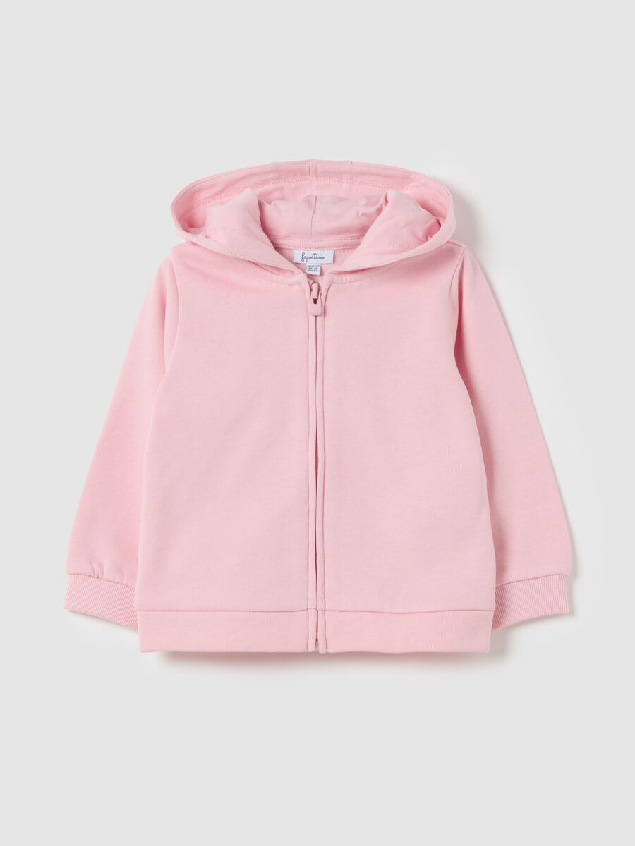 Organic cotton full-zip sweatshirt with hood_0