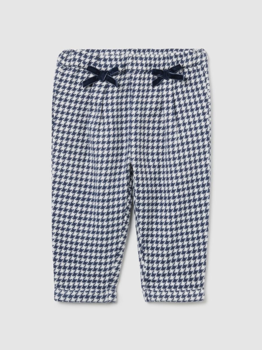 Pantaloni a quadri multicolor da bimba in puro cotone regular fit_0