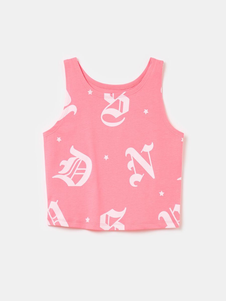 Cotton tank top with print_0