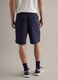 Blue regular fit stretch cotton blend shorts_1