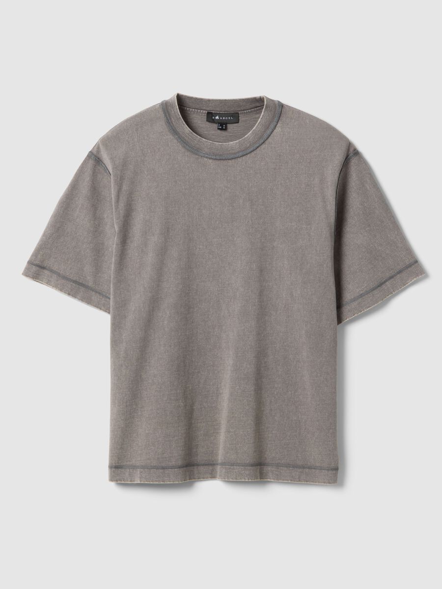 T-shirt in puro cotone grigio boxy fit_4