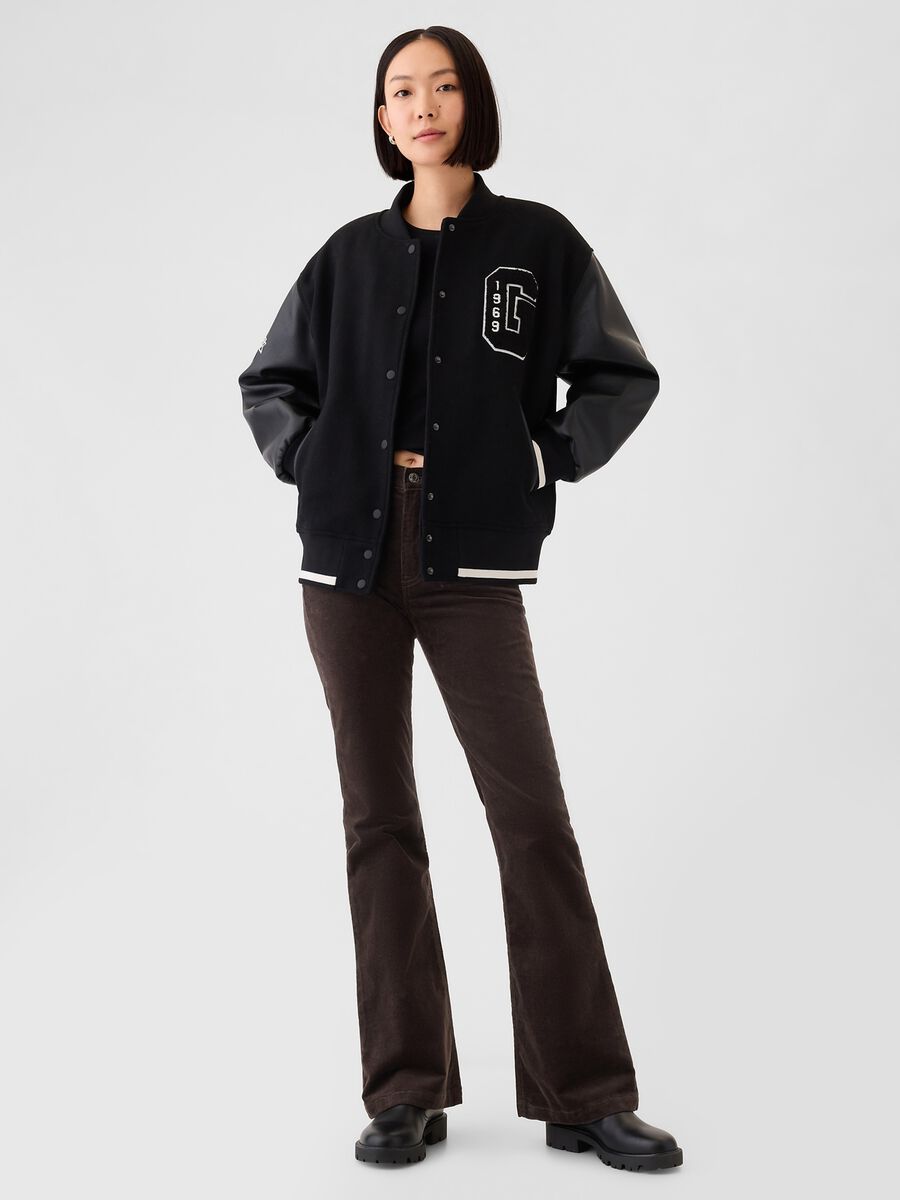 Flare-fit high-rise trousers in corduroy_0