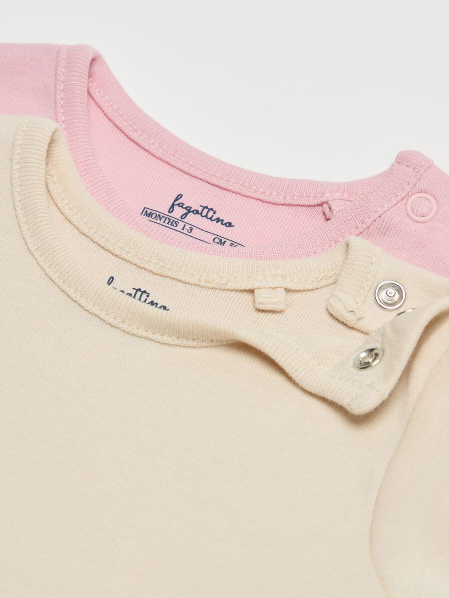 Three-pack organic cotton bodysuits with short sleeves_2