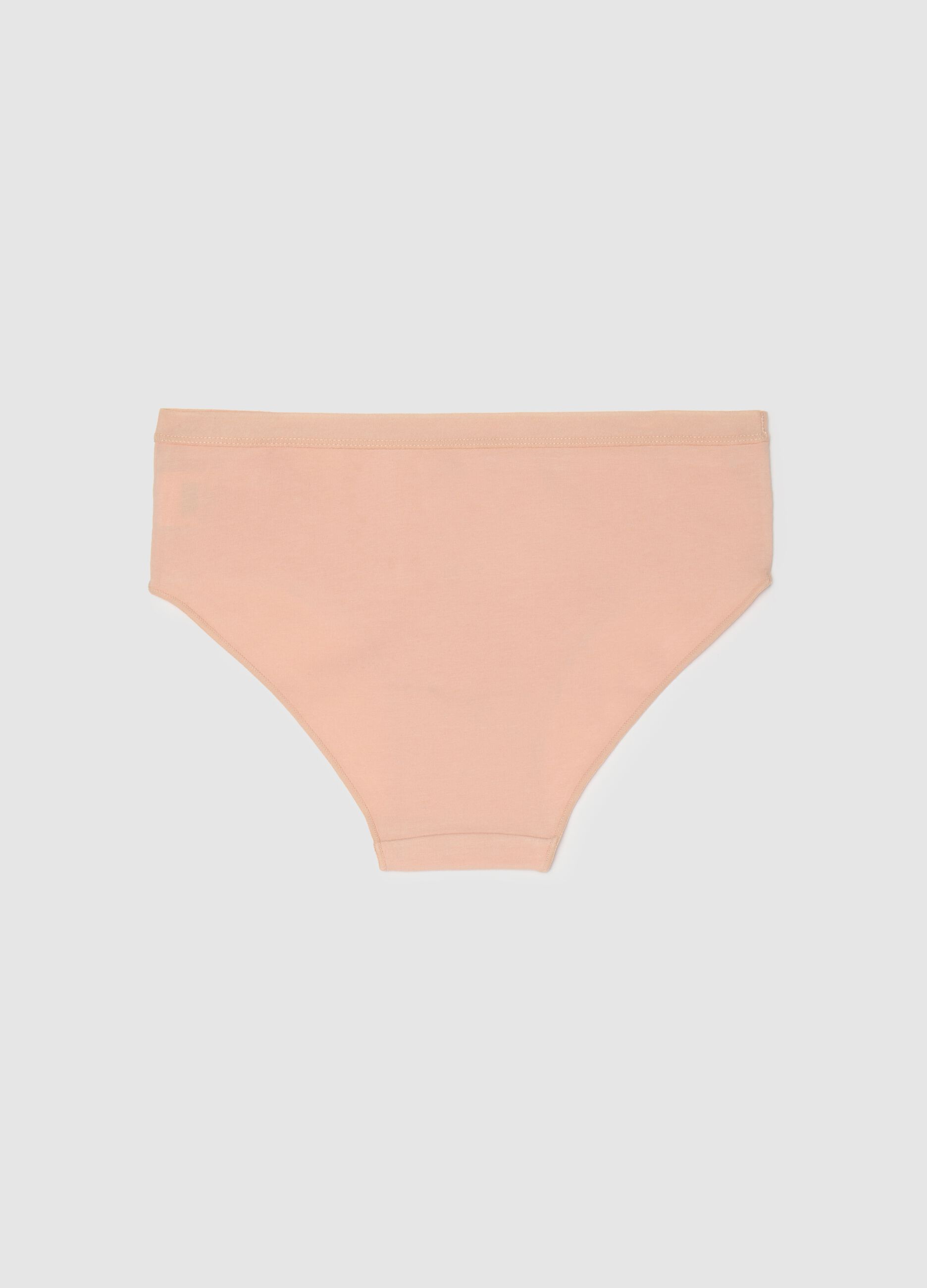 Girls' beige cotton regular fit briefs
