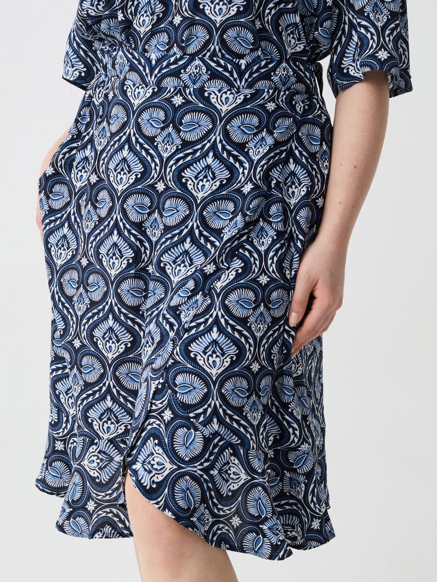 Curvy wraparound skirt with boho pattern_1