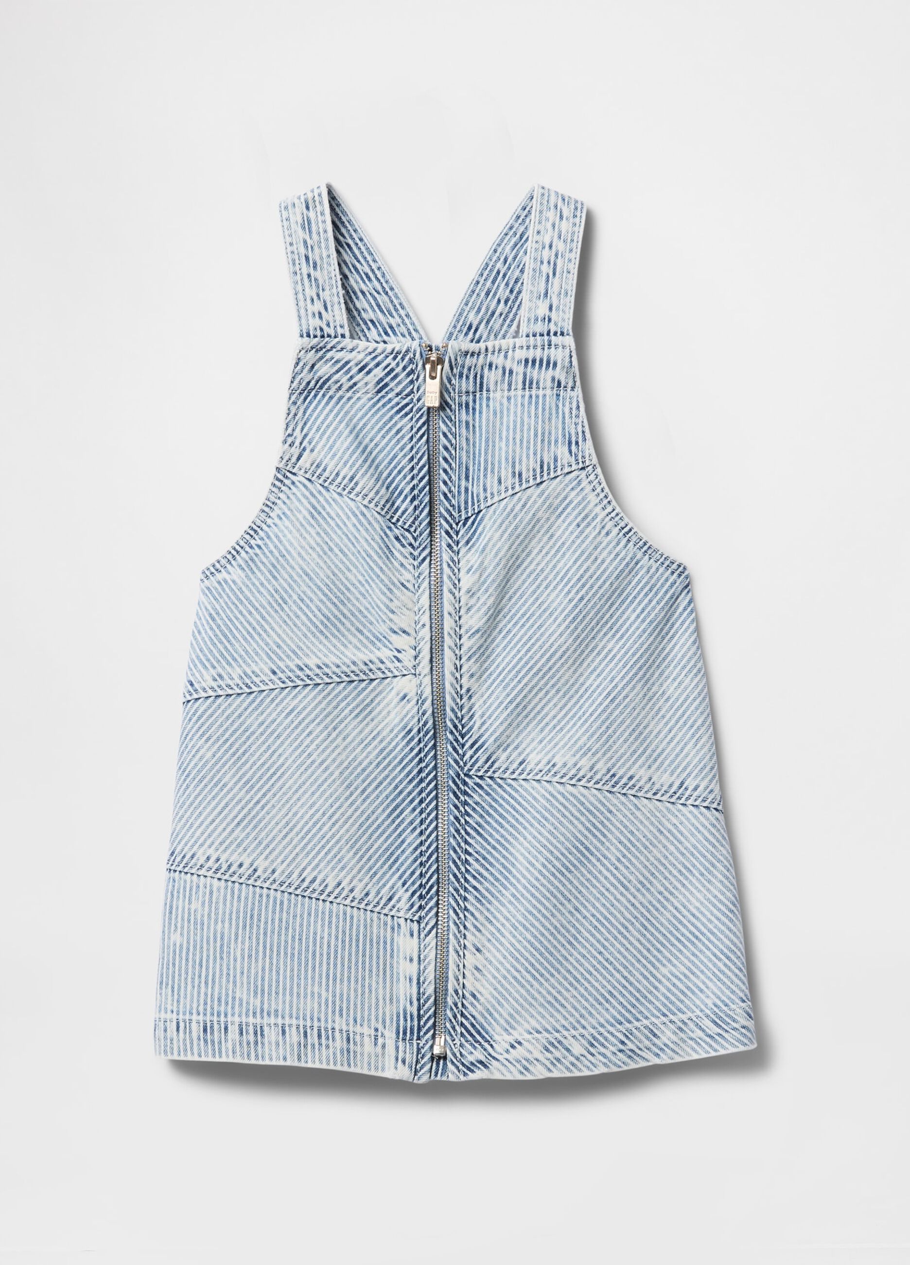 Light Denim Dungarees with Front Zip