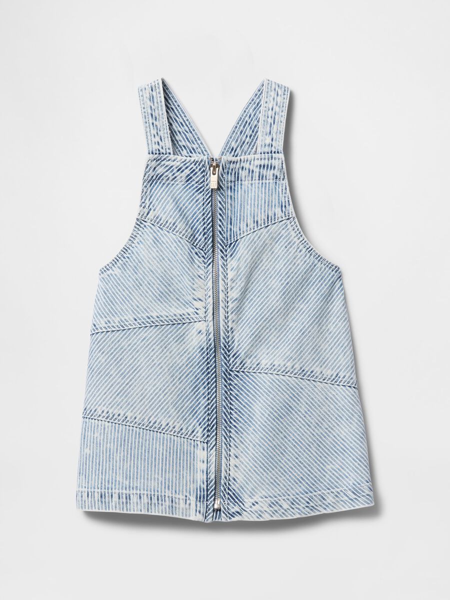 Light Denim Dungarees with Front Zip_2