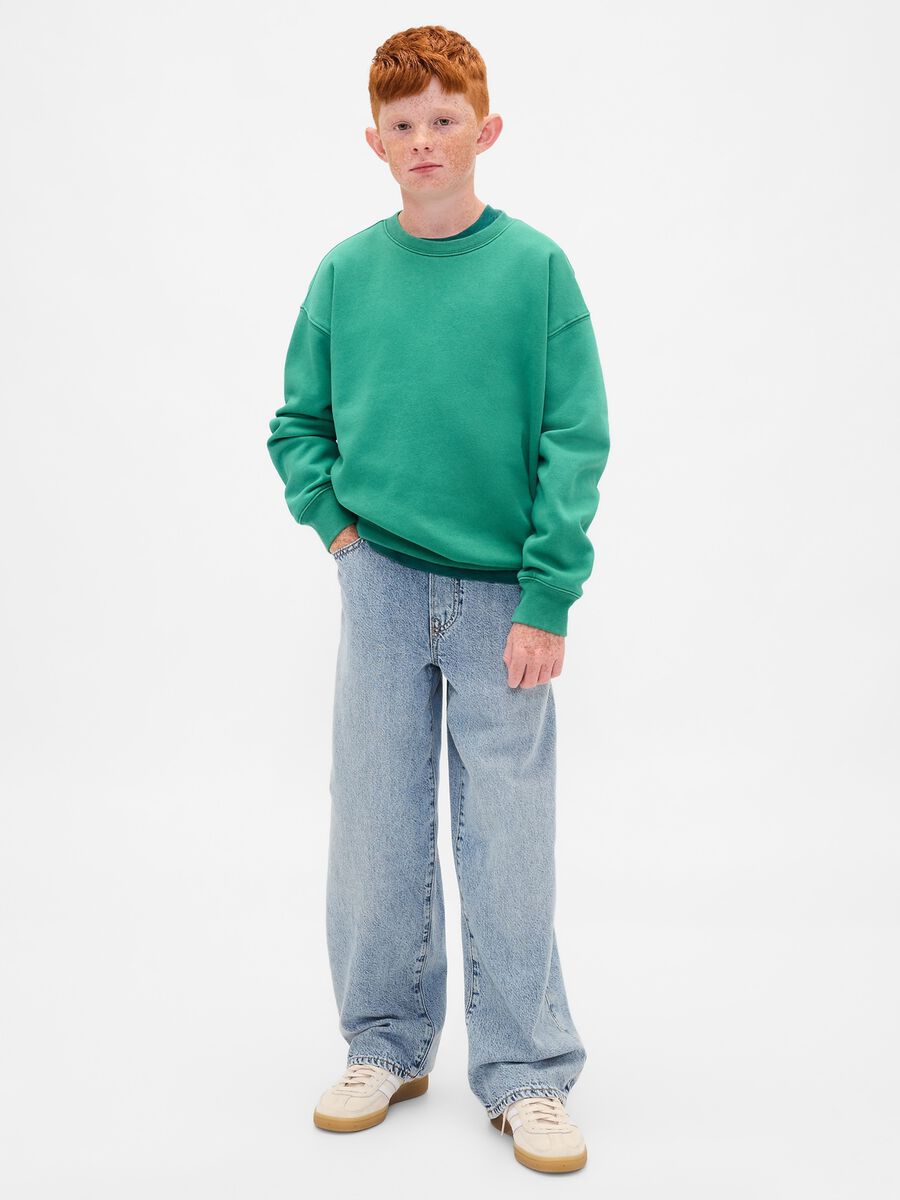 Green Cotton Crew Neck Sweatshirt_3