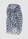 Blue pure cotton sarong with floral print_0