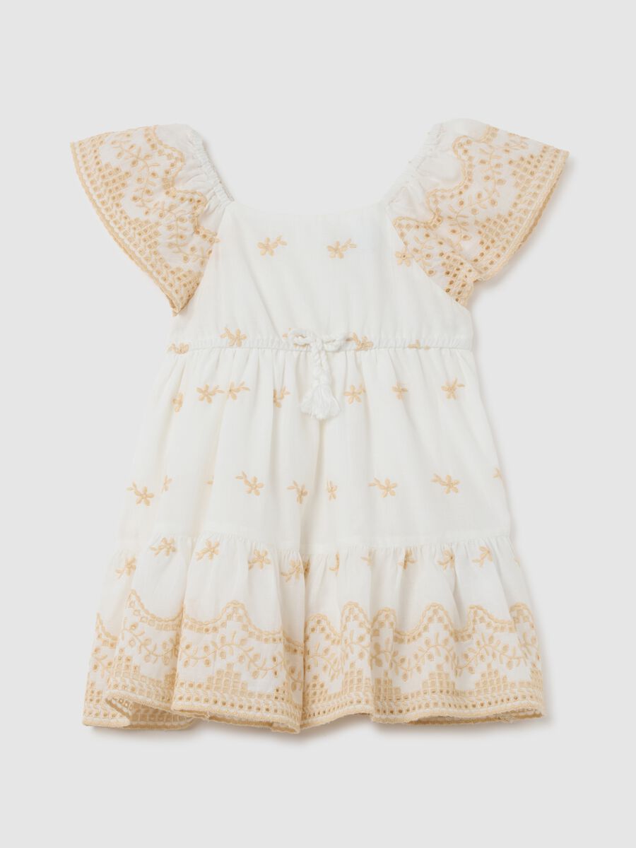 Multicolour pure cotton regular fit girl's dress_0