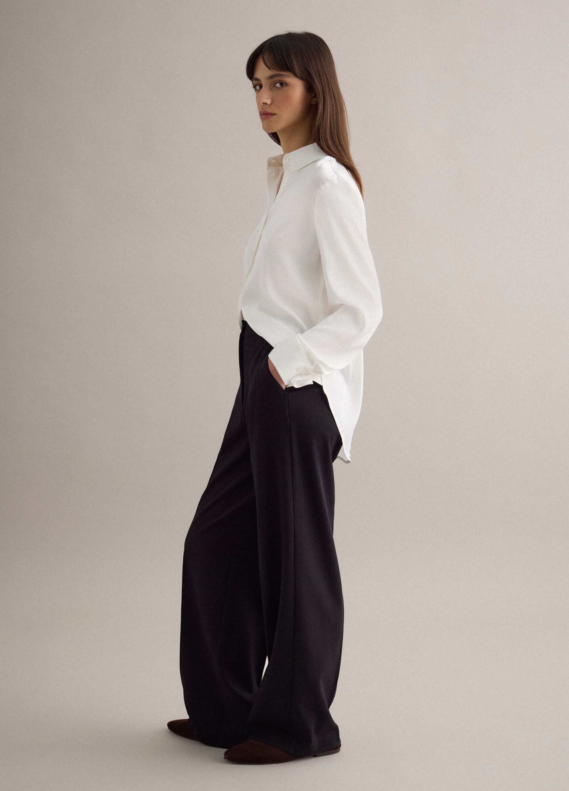 White long-sleeve regular fit shirt