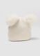 White ribbed wool-blend beanie with two pom-poms_2