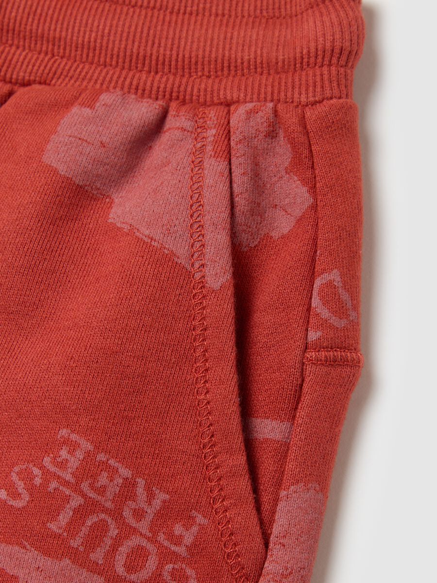 Children's red pure cotton bermuda shorts regular fit_3