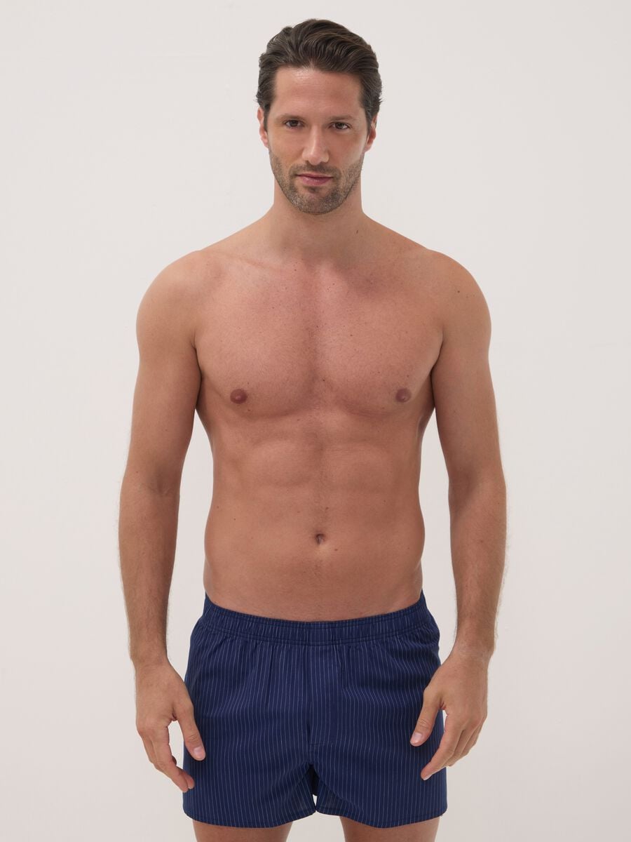Bipack boxer blu e azzurro in puro cotone organico_0