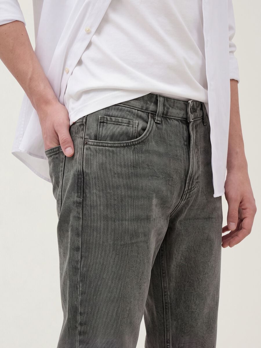Jeans grigi in misto cotone, lyocell e viscosa regular fit_2