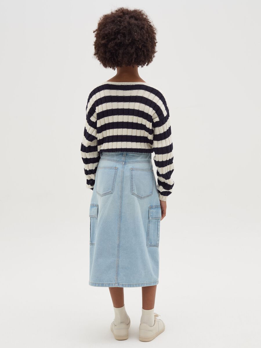 Longuette cargo in denim _2