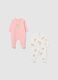 Multicolour pure cotton baby girl sleepsuit twin pack_0
