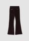 Brown flared stretch cotton trousers_2