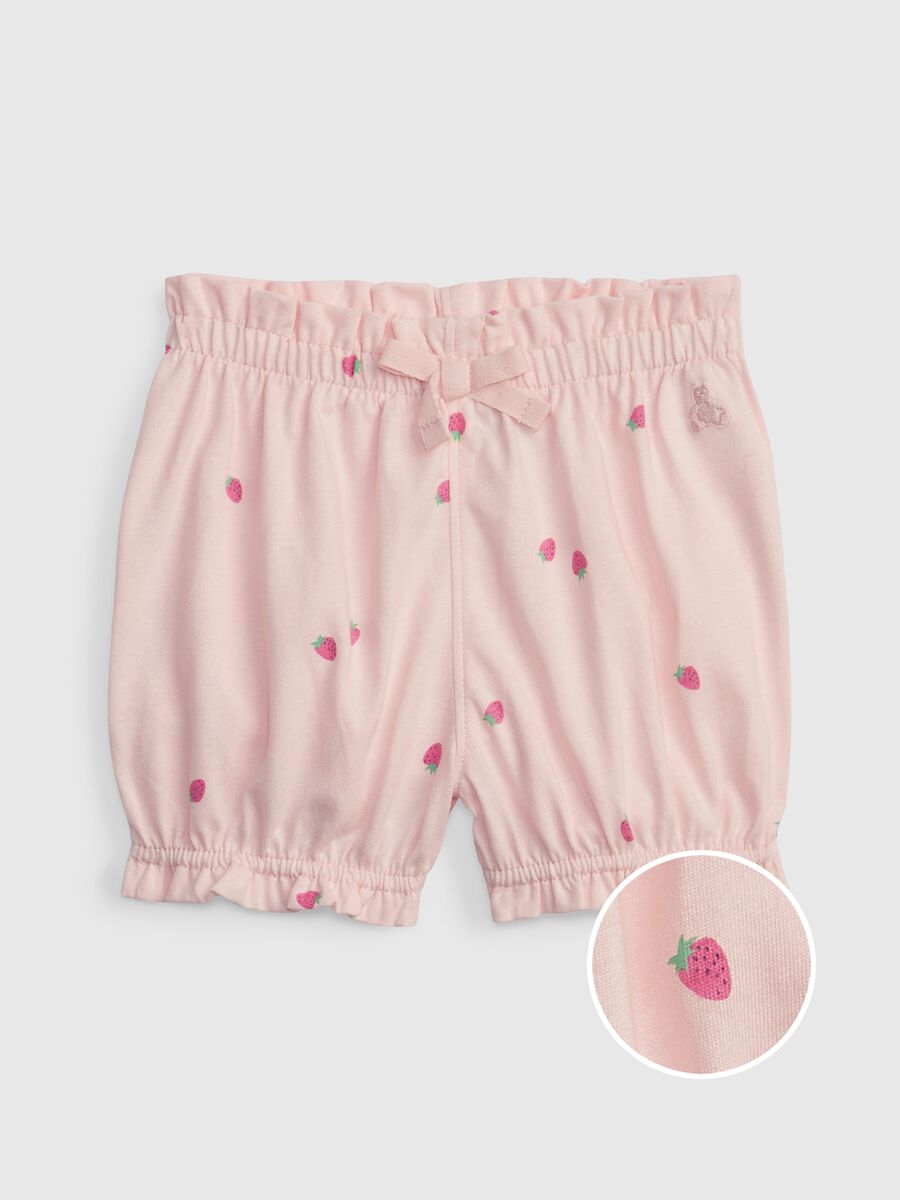 Organic cotton shorts with print and embroidery_0