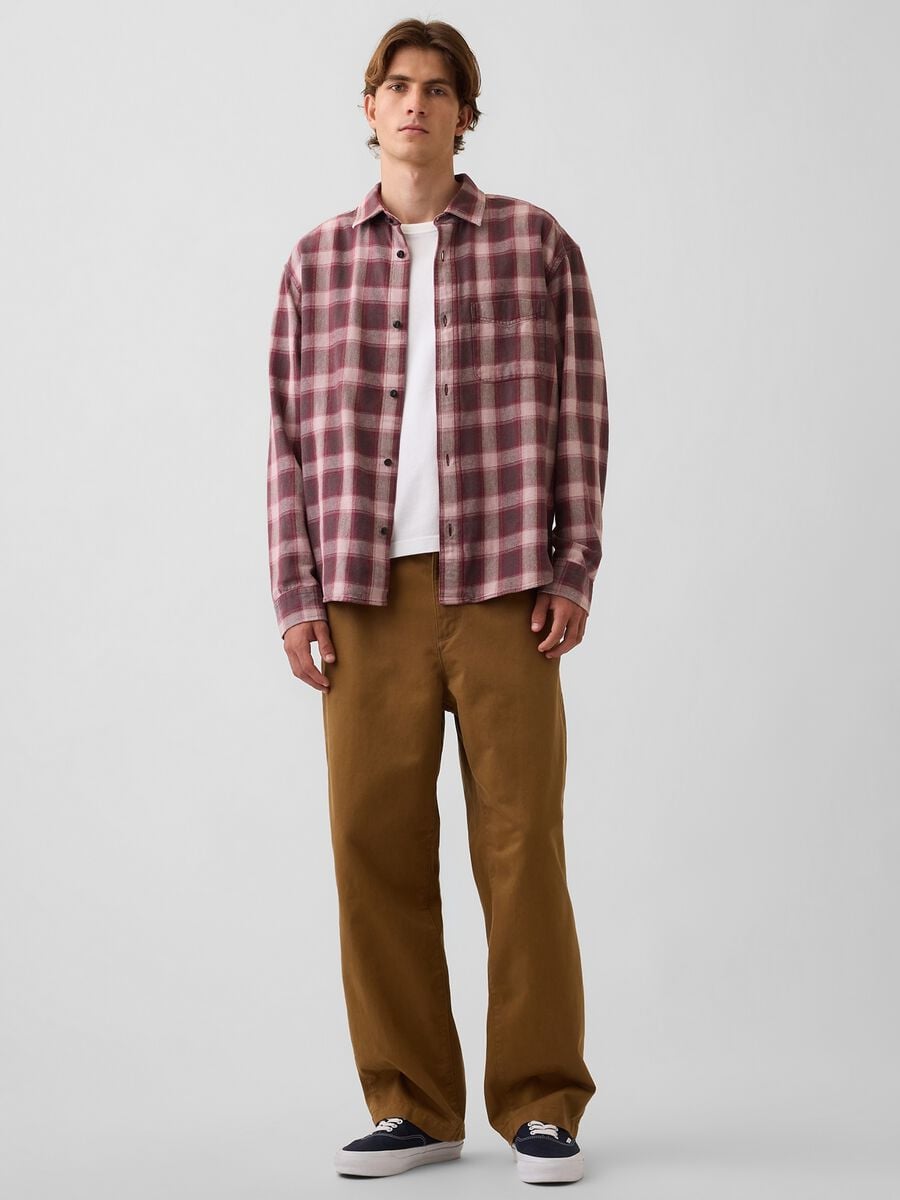Pantaloni marroni in puro cotone_0
