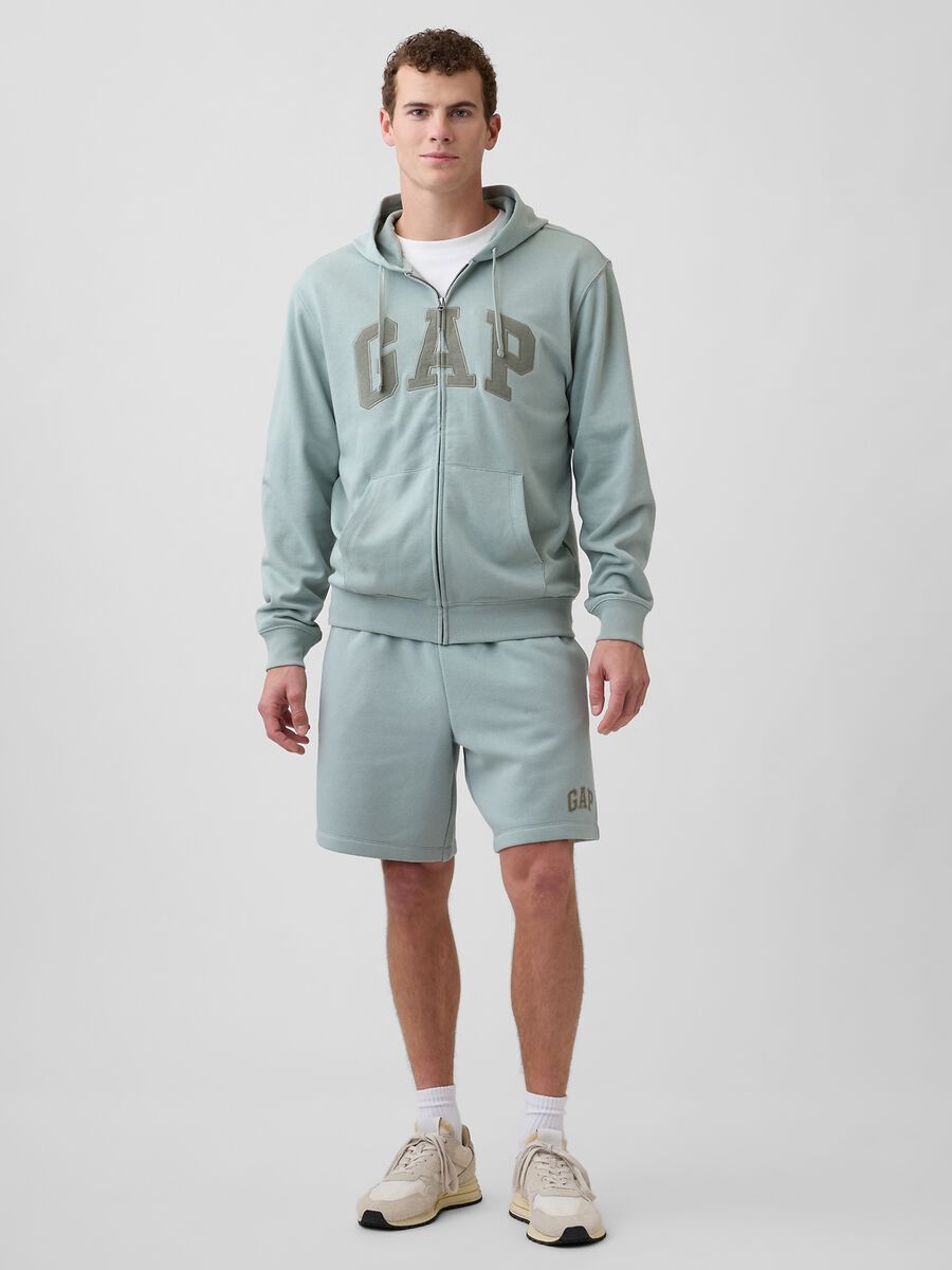 Cotton blend logo hoodie_1