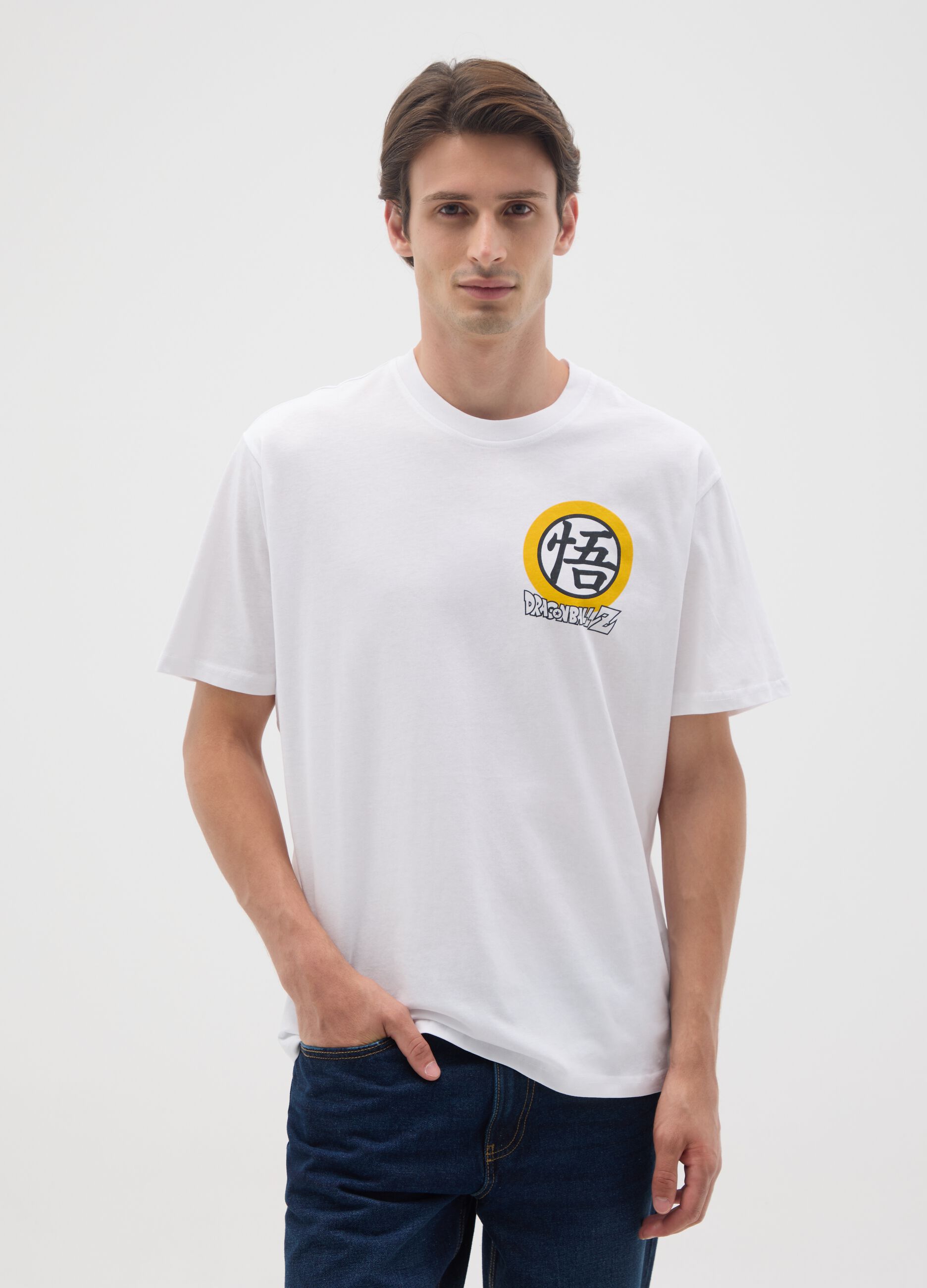 T-shirt in puro cotone bianca relaxed fit con stampa