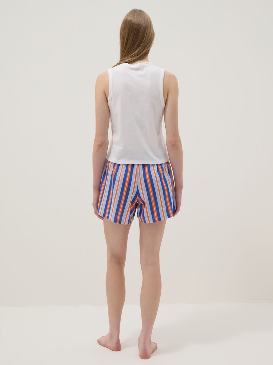 Multicolour pure cotton short pyjamas, regular fit, with embroidery_2