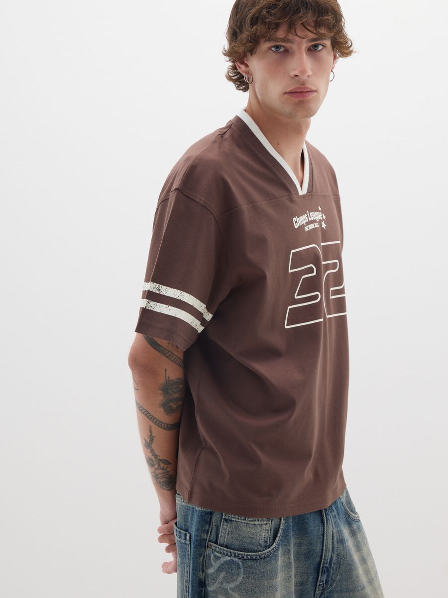 T-shirt in puro cotone marrone regular fit_1