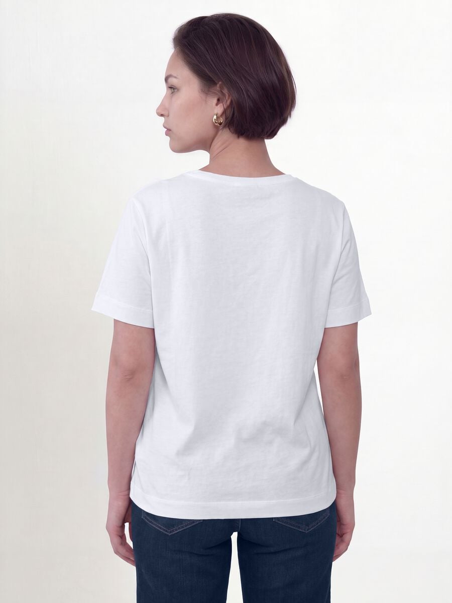 White pure cotton T-shirt with graphic print, regular fit_3