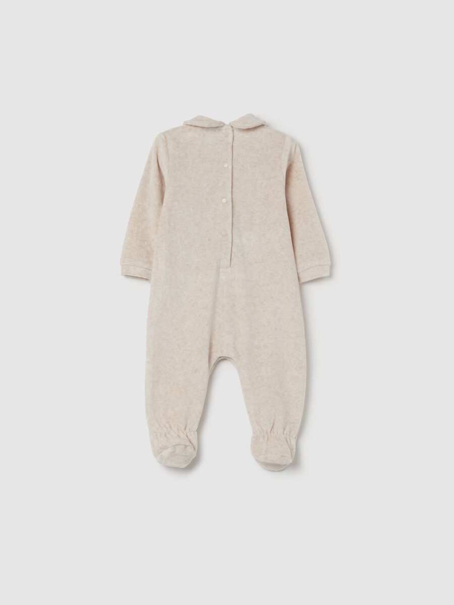 Velour onesie with feet and Chip 'N' Dale embroidery_1