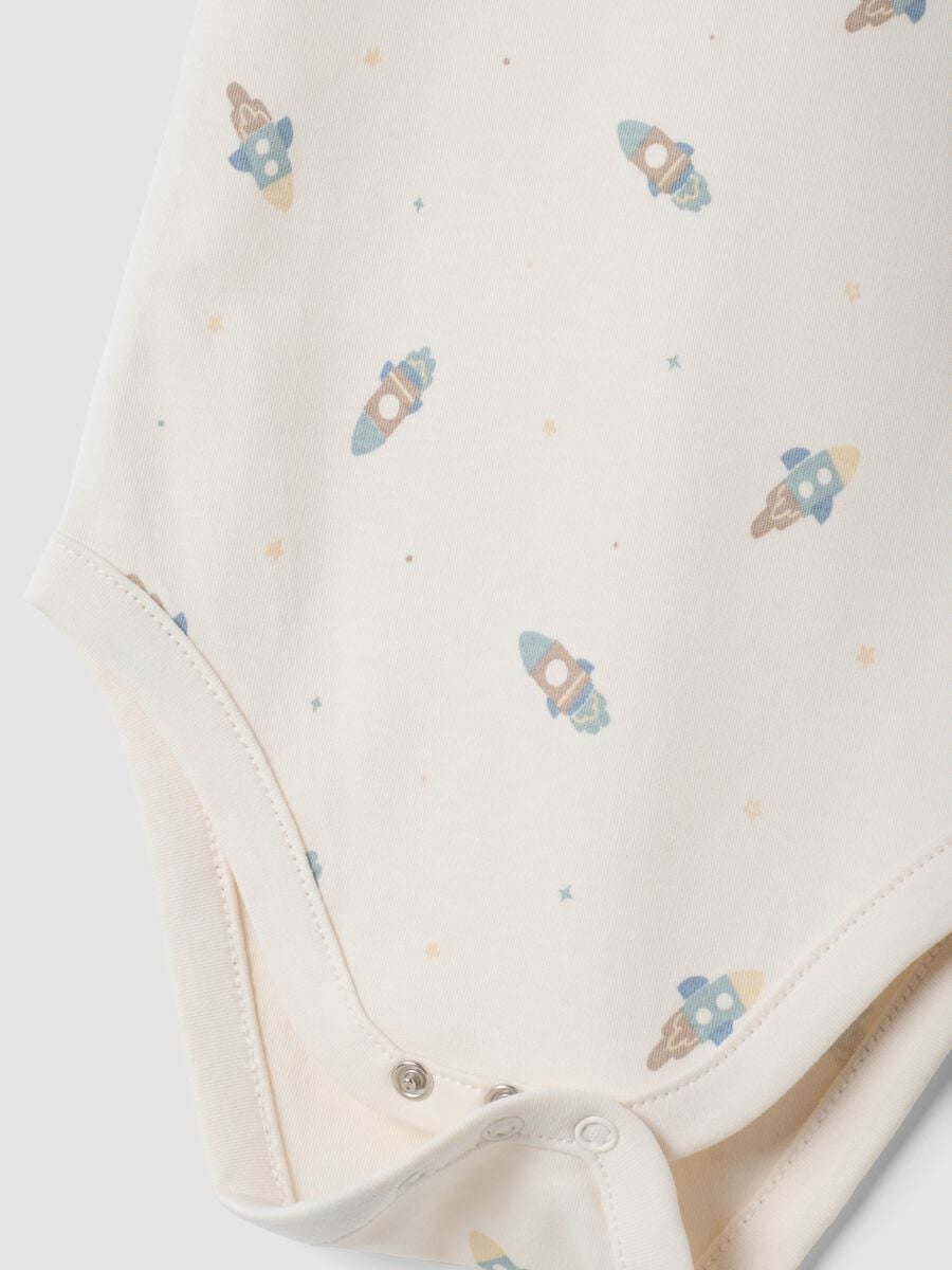 3-pack organic cotton crew-neck bodysuits in sugar paper blue, ivory white and light blue_2
