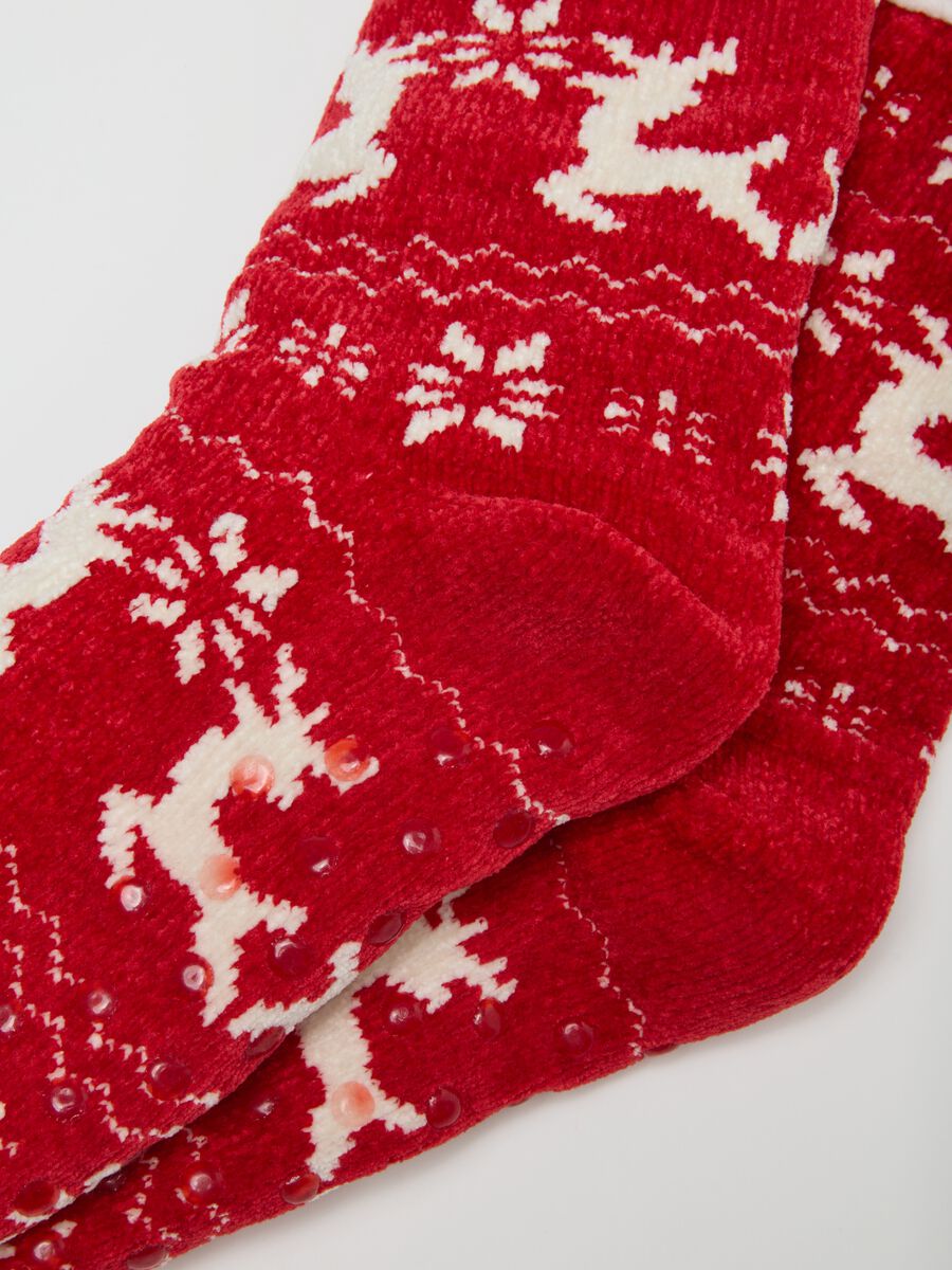 Multicolour Christmas socks with reindeer_2