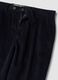 Pantaloni blu in cotone elasticizzato a coste_1