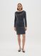 Metallic Black Long Sleeve Regular Fit Dress_0