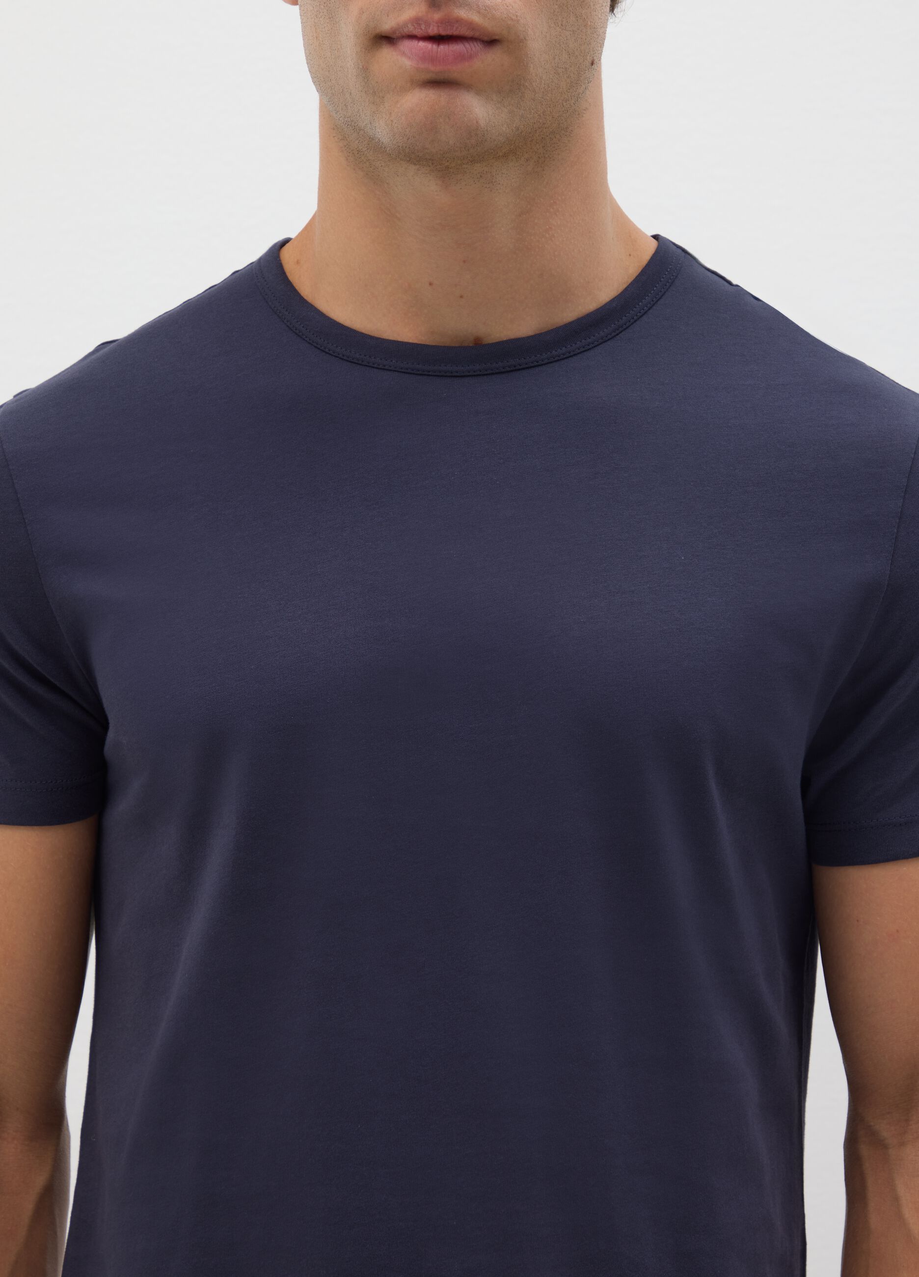 Bipack di t-shirt da uomo in puro cotone blu regular fit