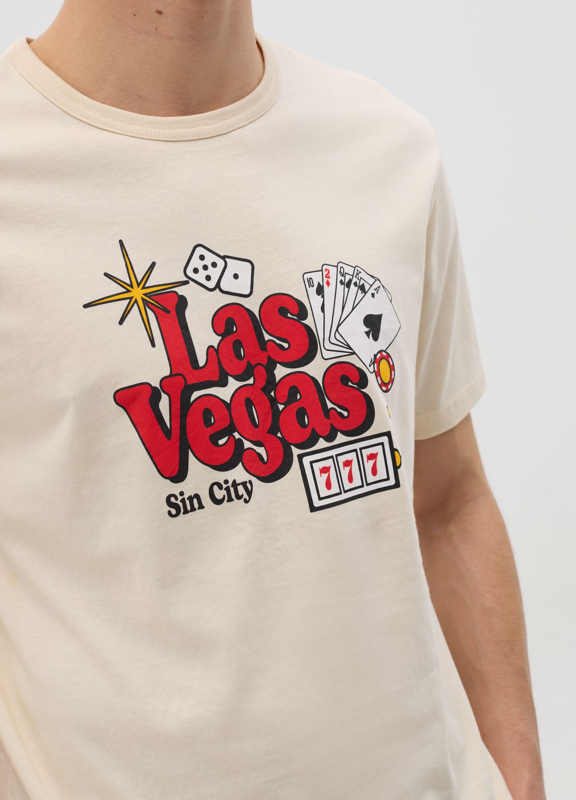 Cotton T-shirt with "Las Vegas Sin City" print