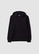 Black organic cotton hooded sweatshirt, regular fit, for boys_0