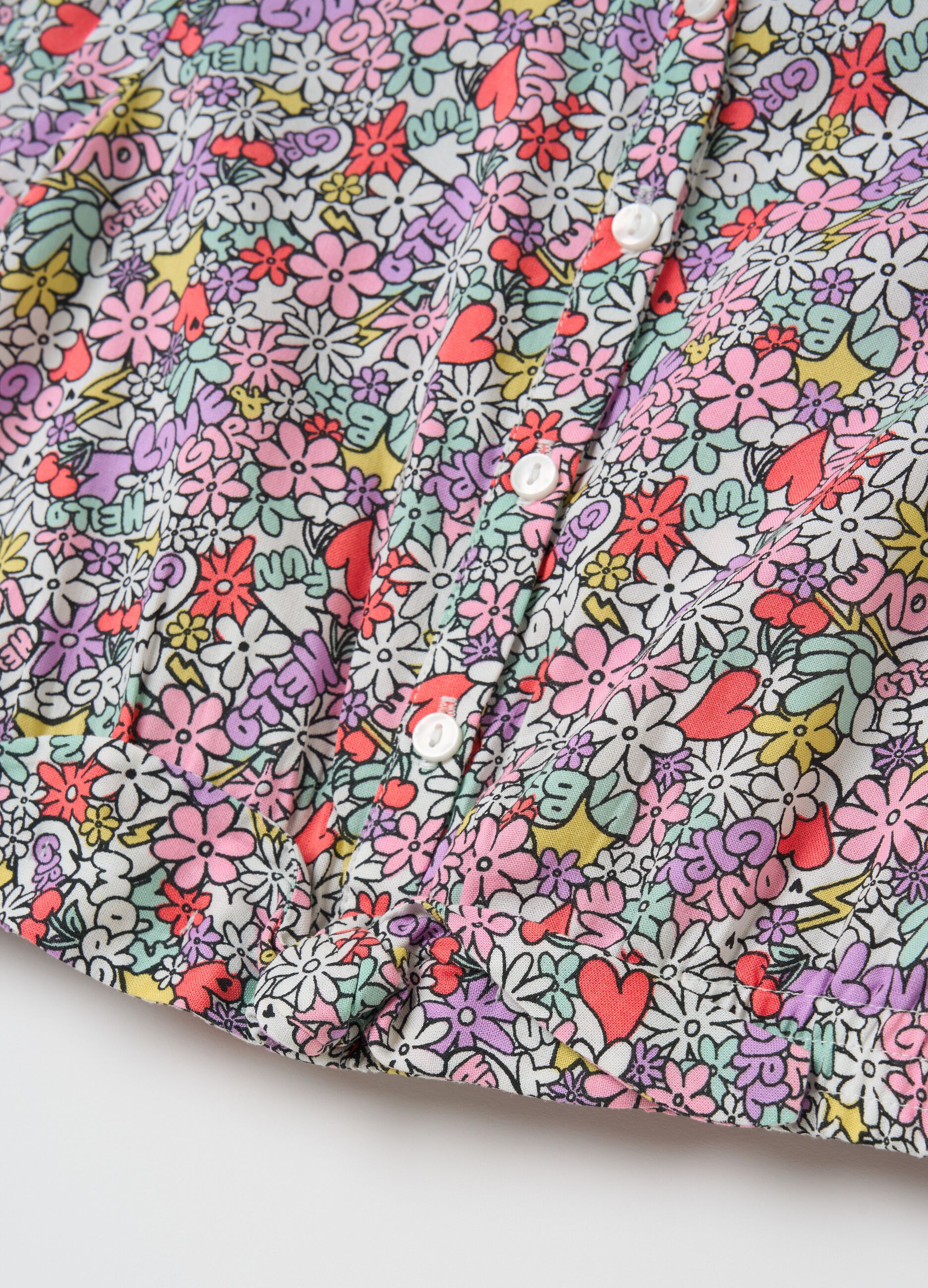 Camicia crop in fantasia floreale 