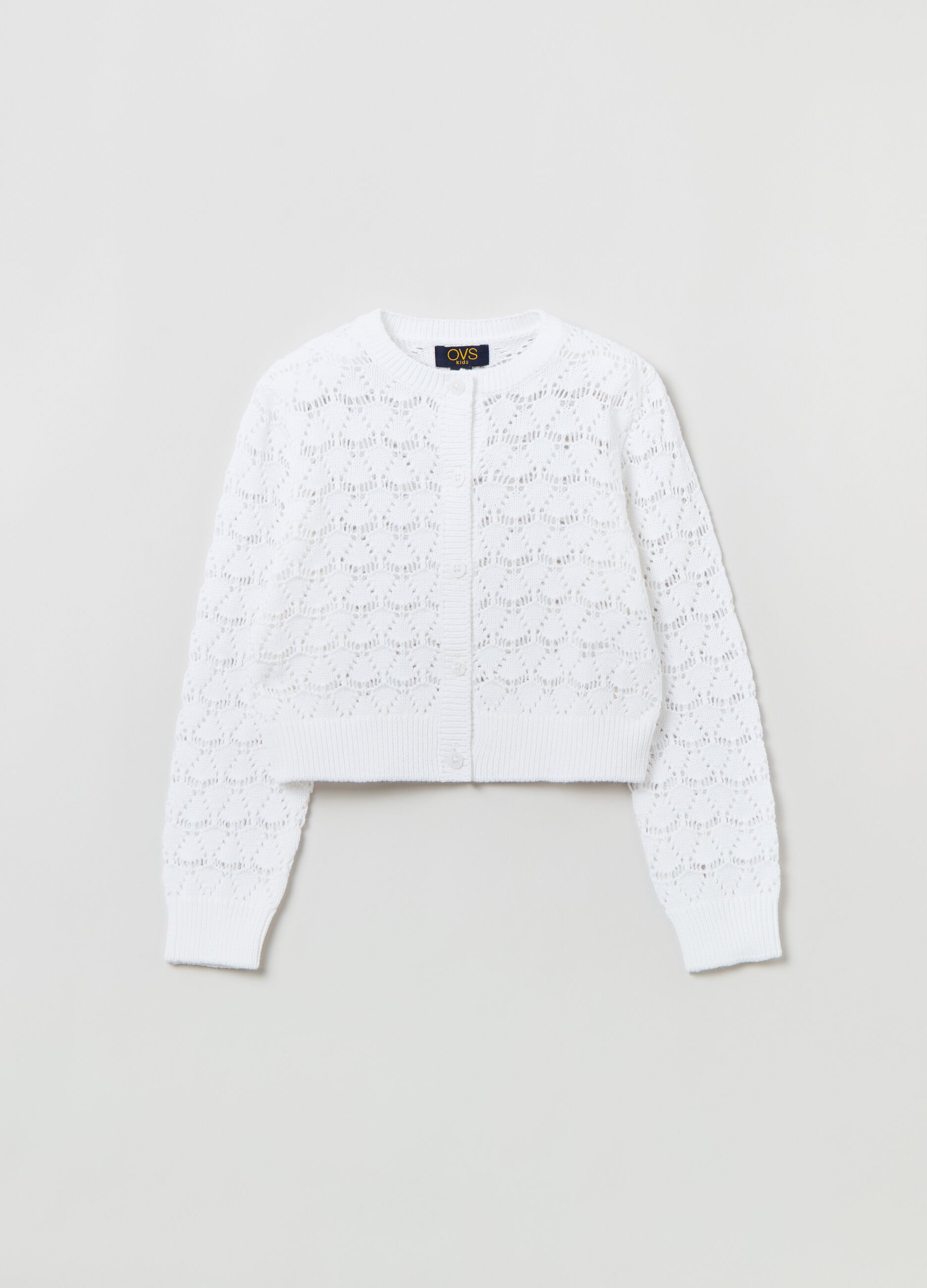 Cardigan in cotone pointelle_0