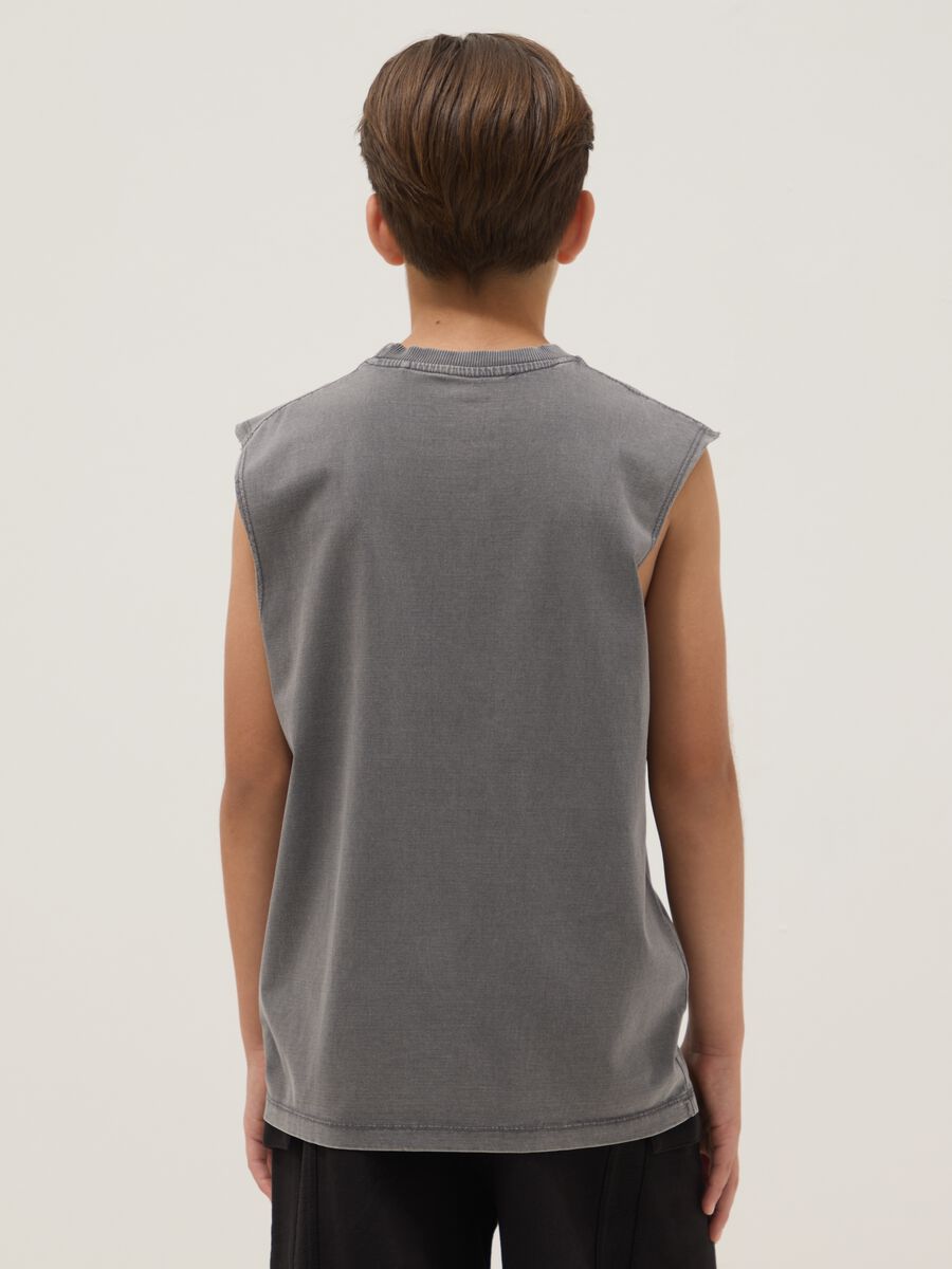 Grey pure cotton vest top_1
