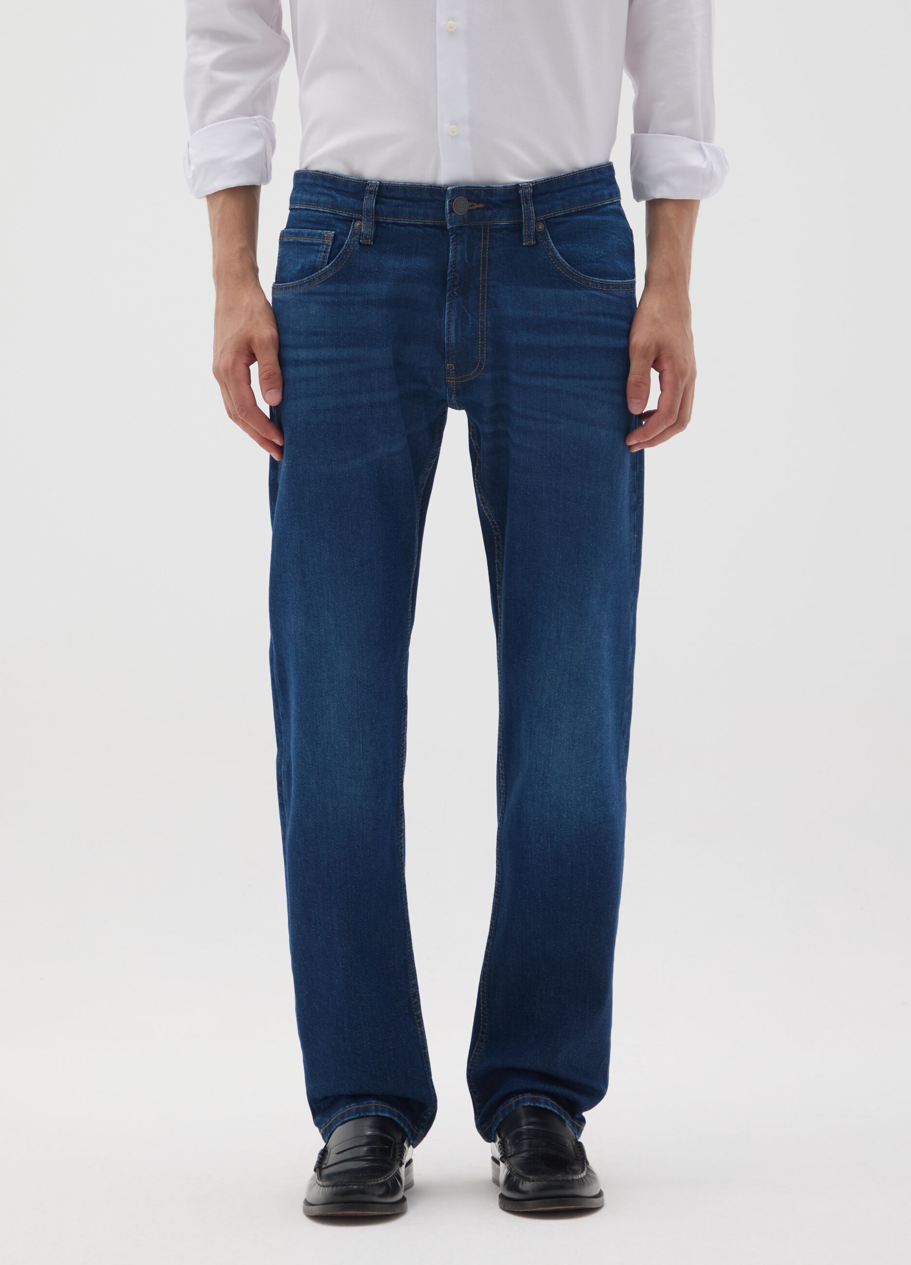 Regular fit blue denim jeans