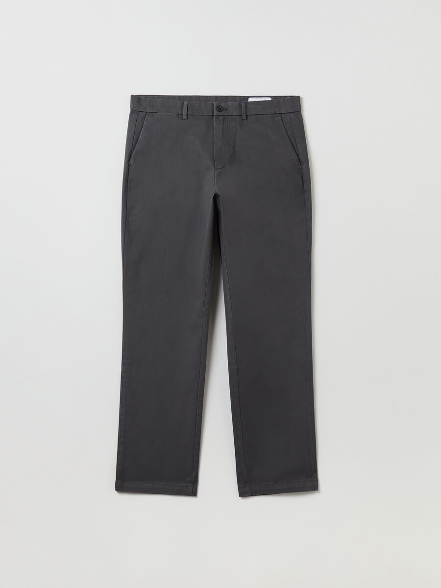 Straight-fit, stretch cotton trousers_1