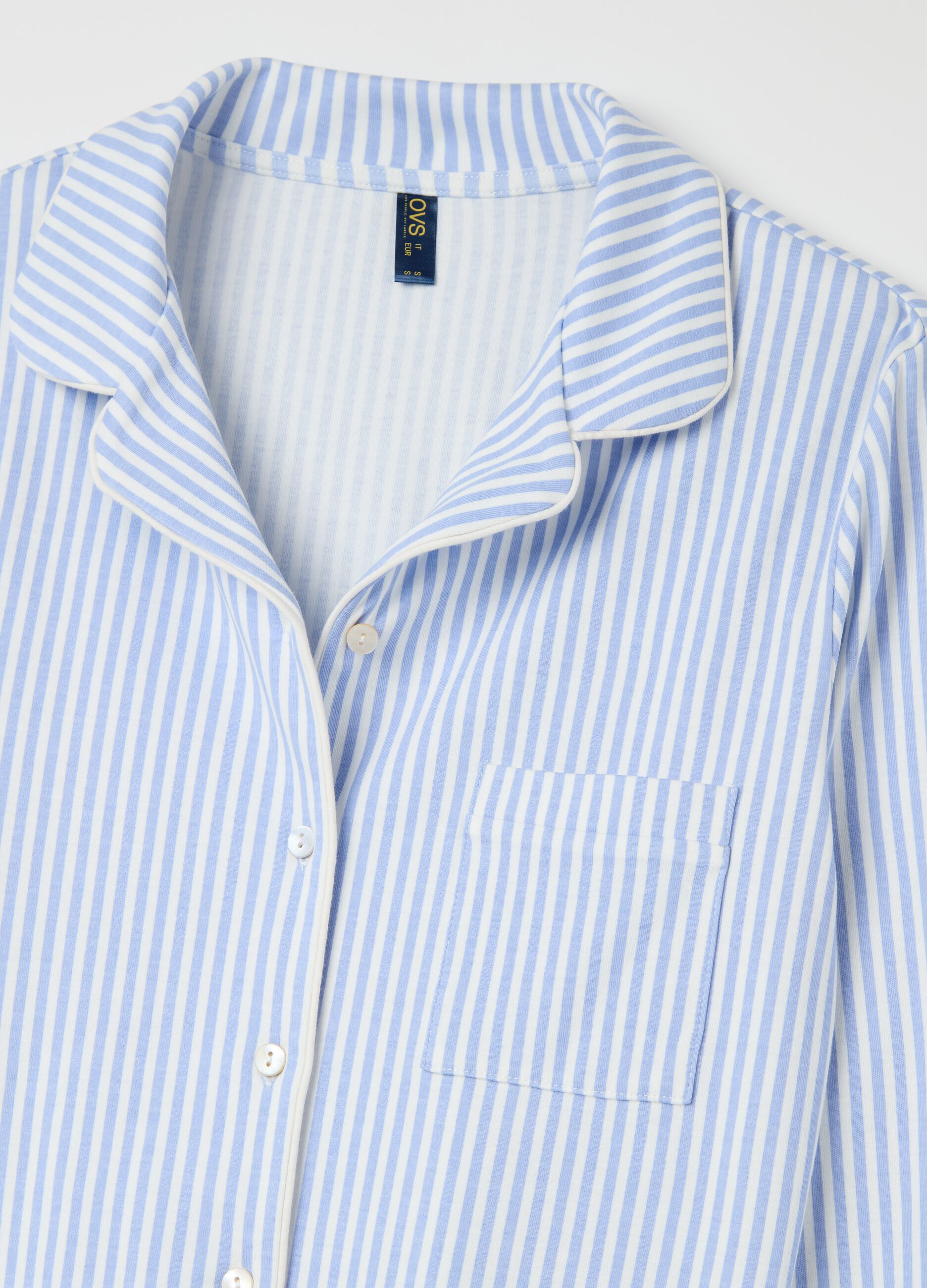 Long pyjamas in striped cotton