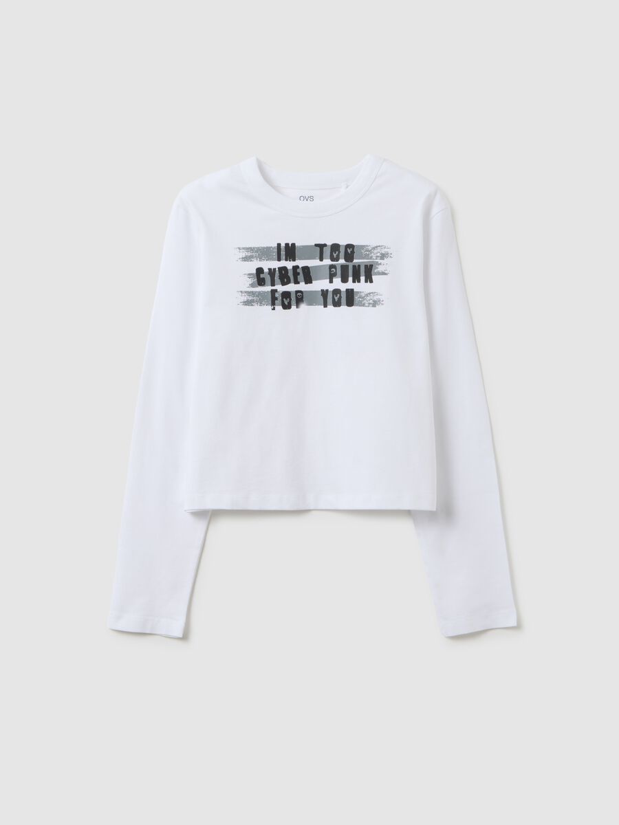 Girl's pure cotton white regular fit top_0