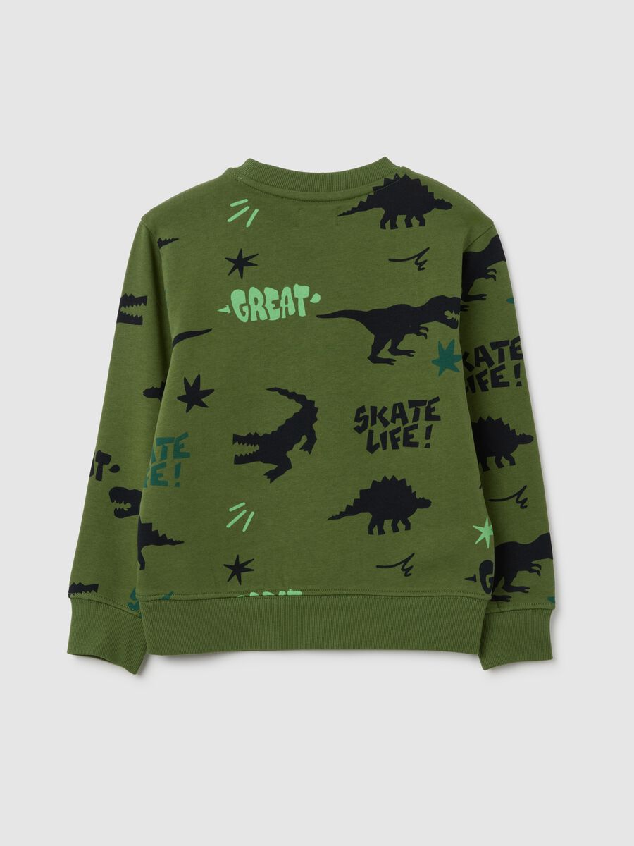 Green regular fit pure cotton kids sweatshirt_1