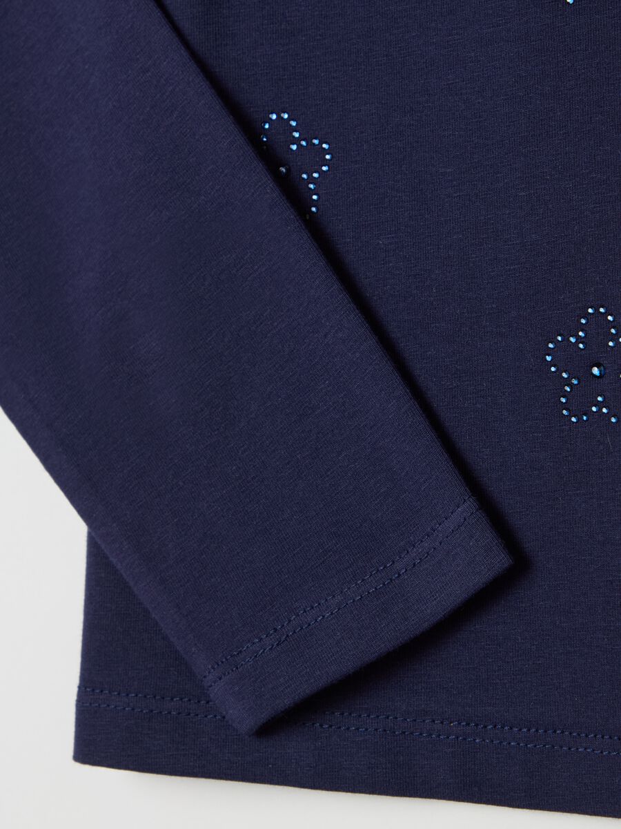 Long-sleeved T-shirt with diamanté flowers_3
