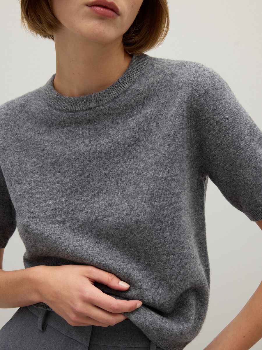 Maglione in pura lana grigio regular fit_3