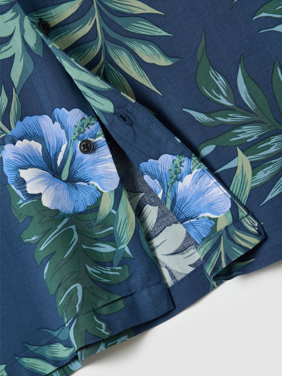 Men's multicolour over-fit shirt with floral pattern_5