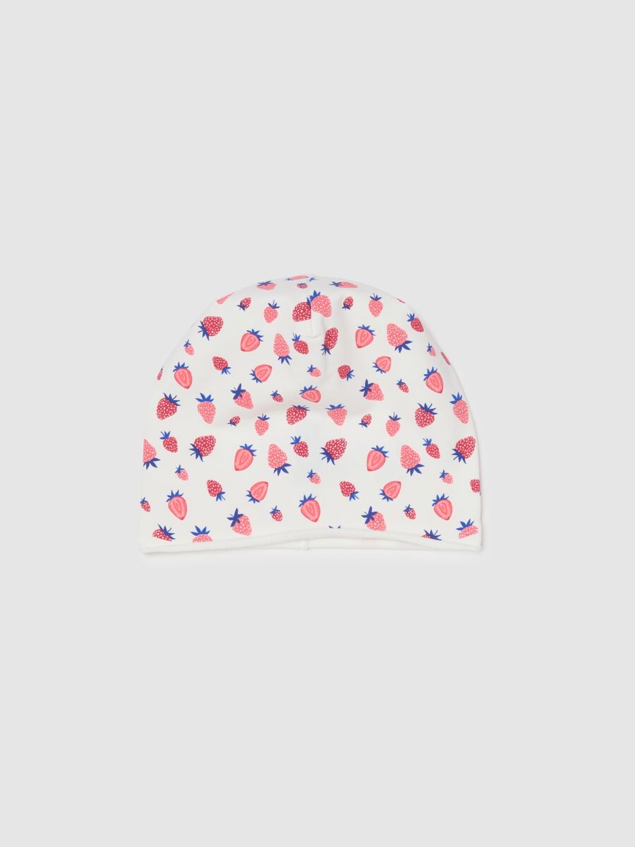 Multicolour stretch cotton cap with prints for girls_0